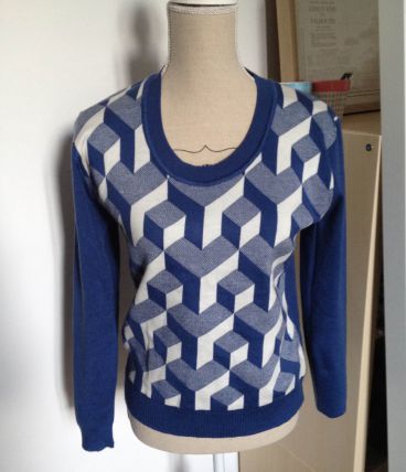 Pull vintage géométrique