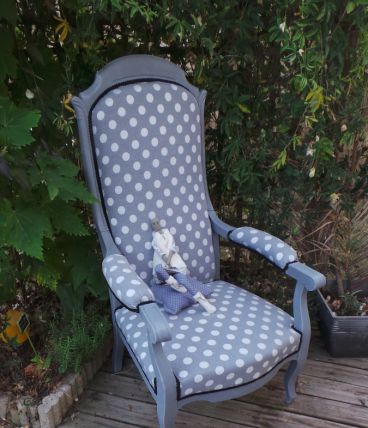 Fauteuil Voltaire petits pois 