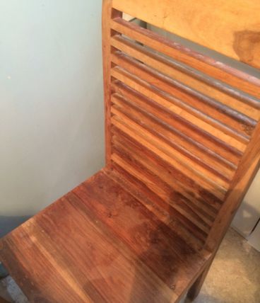 Lot de 4 chaises en bois exotique