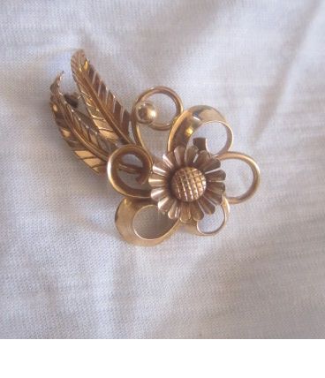 broche en or 18k vintage années 50