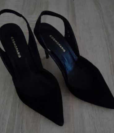 escarpins velours et écaille noir 