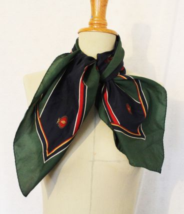 Foulard carré italien vert et bleu