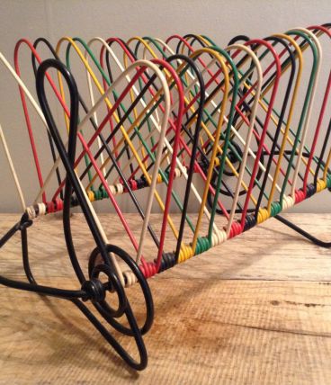 Porte vinyles 45 tour vintage.