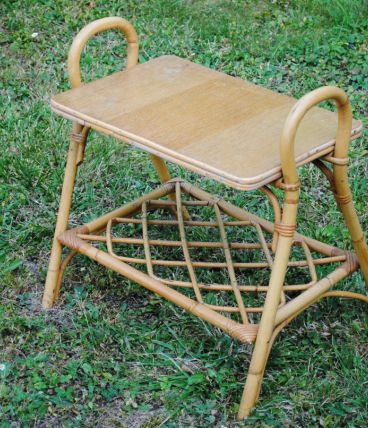 Chevet en rotin vintage