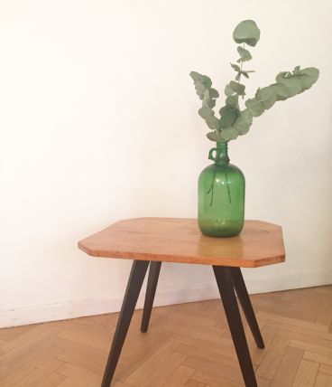 Table basse pieds compas vintage pas cher