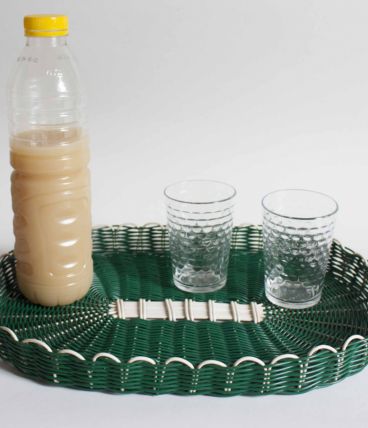 plateau scoubidou vert vintage