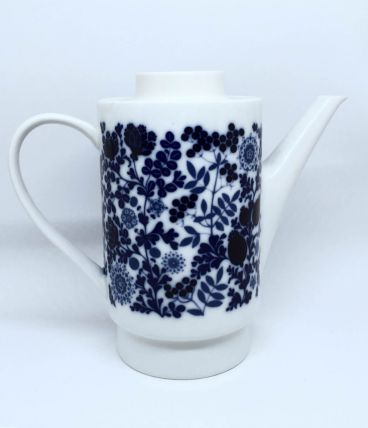 Cafetière Melitta porcelaine blanche et bleue 70s