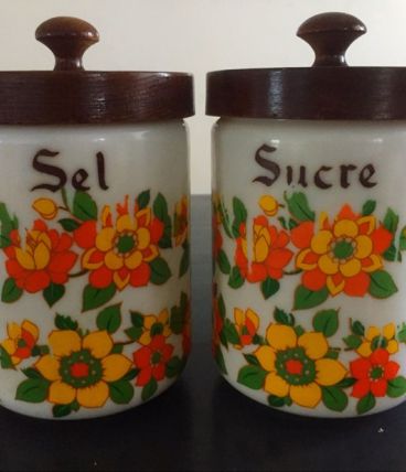 Pots à sel et sucre vintage 70