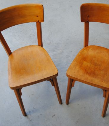 2 Chaises de bistrot Emile Baumann vintage années 50