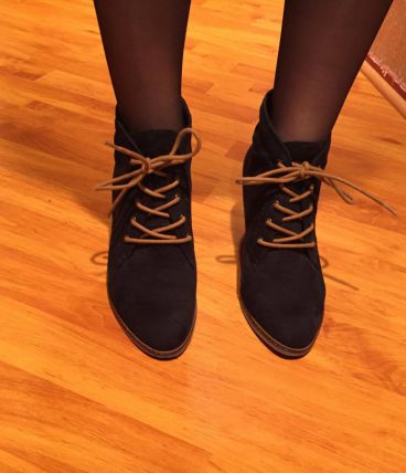 Bottines bleu marine à lacets Pull &amp; Bear