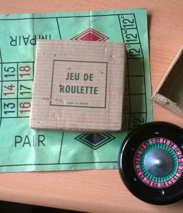 Rare et ancien mini jeu de roulette/casino made in France, années 1950