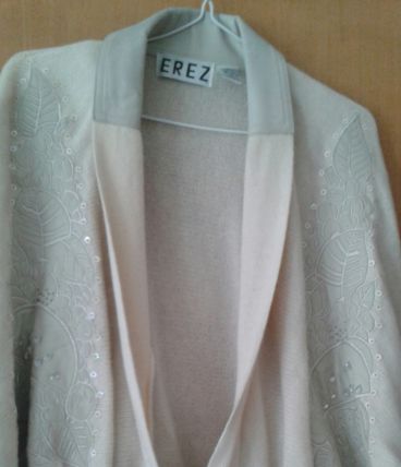 Cardigan en cuir/angora