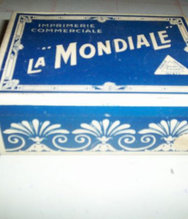 BOITE METAL IMPRIMERIE LA MONDIALE 