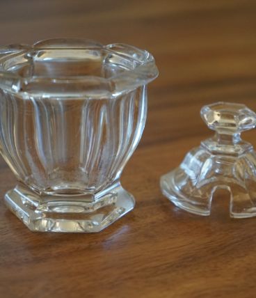 joli moutardier vintage en verre