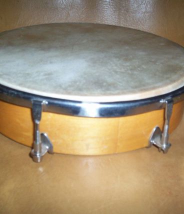 ancien tambourin bois metal et peau 