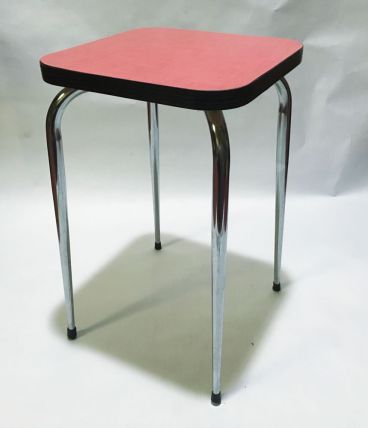 Tabouret formica rouge 60s