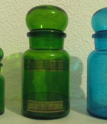 Pots d'apothicaire en verre - vintage 