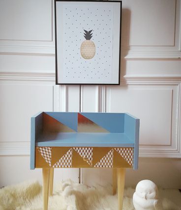 Table d'appoint/chevet vintage relooké scandinave