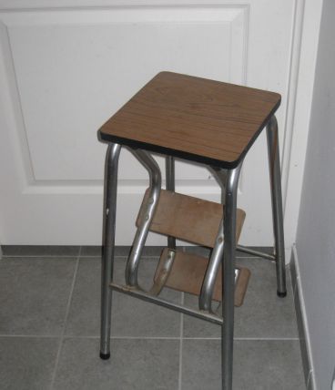 TABOURET ESCABEAU FORMICA VINTAGE ANNEES 60 70