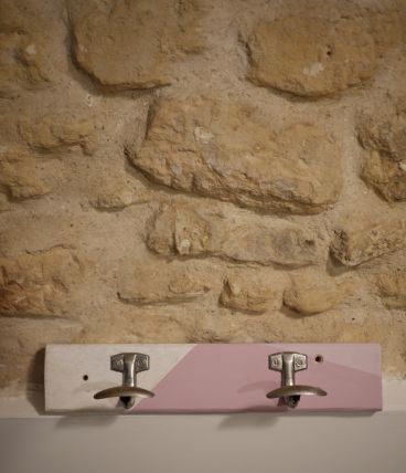 Porte manteaux écolier rose et paillettes