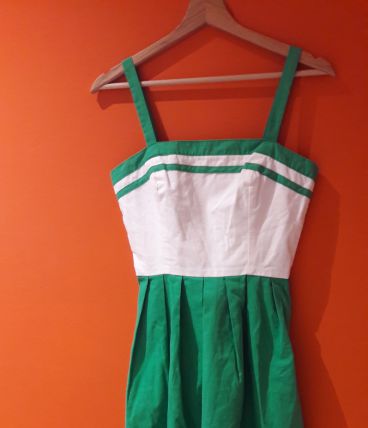 robe verte et blanche 60's
