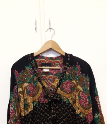 Chemisier oversize vintage à motifs