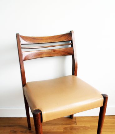 Chaise scandinave en teck vintage années 60