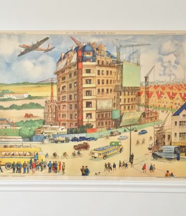 Affiche scolaire Rossignol reconstruction / maquis