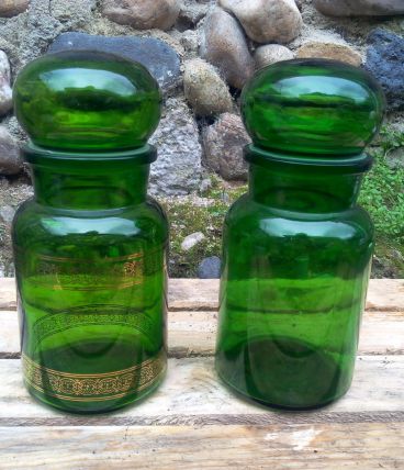 Pots d'apothicaire en verre - vintage