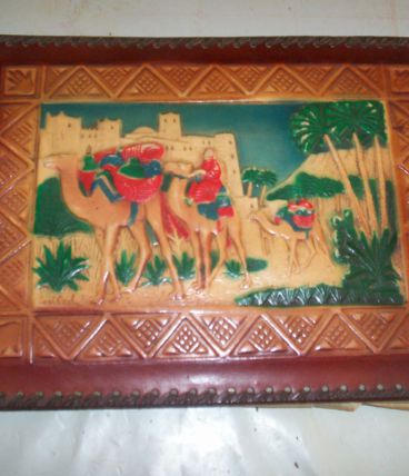 ANCIEN ALBUM CUIR RELIEF POUR PHOTOGRAPHIE