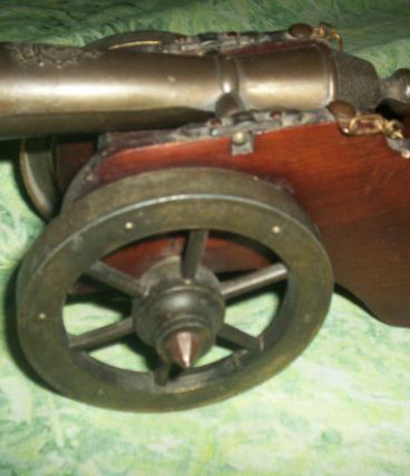 CANON BOIS METAL REGULE CUIVRE 