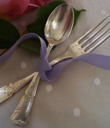 Couverts de Baptême en métal argenté