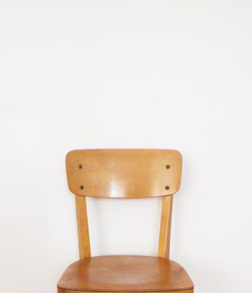 Chaise vintage 70's aux pieds compas design scandinave
