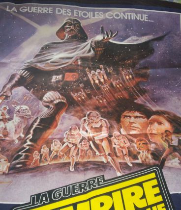 TRES GRANDE AFFICHE CINEMA ORIGINALE L'EMPIRE CONTRE ATTAQUE STAR WARS DE 1980 