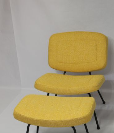 CHAUFFEUSE CM 190 + OTTOMAN PIERRE PAULIN EDITION THONET 1956