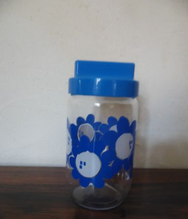 Pot HENKEL fleur bleu 70's
