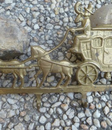 Accroche-clés rustique  en  laiton , vintage 1950