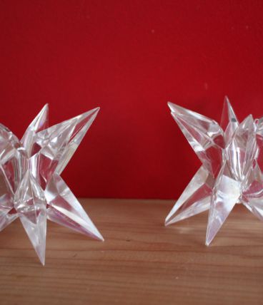 2 bougeoirs acrylique 50's