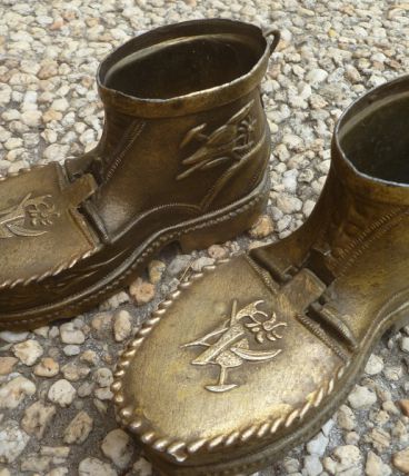 chaussures cendrier en laiton, vintage