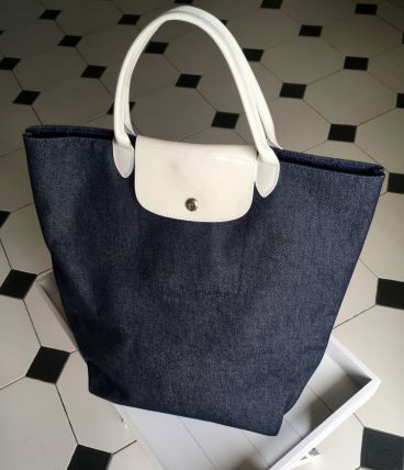 Sac LONGCHAMP pliage bleu jean