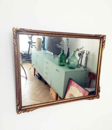 Miroir vintage doré 70's