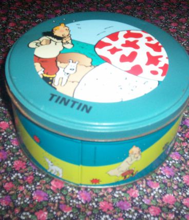 ancienne boite tole metal bd TINTIN 