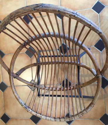 Fauteuil enfant en osier, rotin