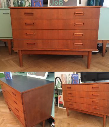 Commode enfilade vintage scandinave ou meuble sous vasque