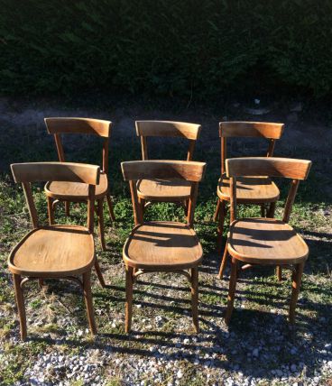 Lot de 6 Chaises bistrots style Baumann