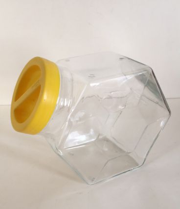 Bocal à bonbons vintage jaune 