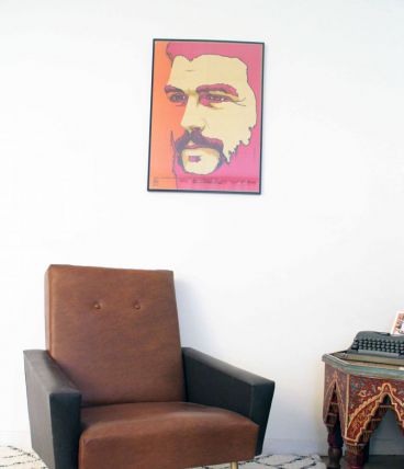 Fauteuil skaï marron vintage années 50