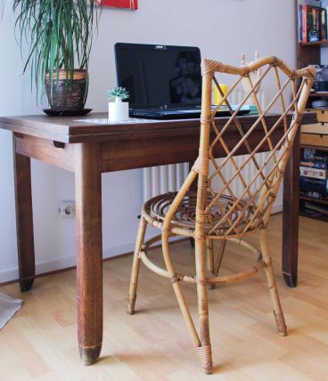 Chaise en rotin vintage années 60