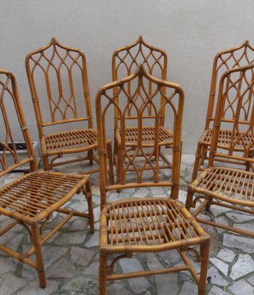 Chaises rotin vintage