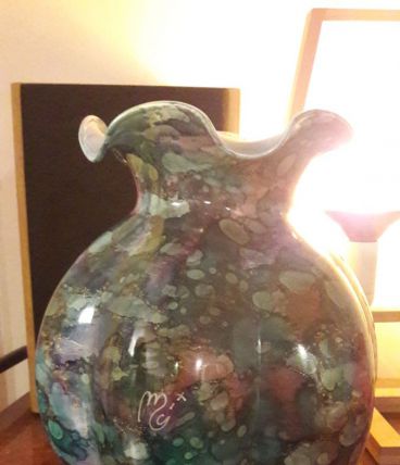 Vase en verre émaillé 